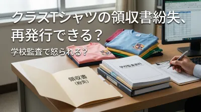 クラスTシャツの領収書紛失、再発行できる？学校監査で怒られる？