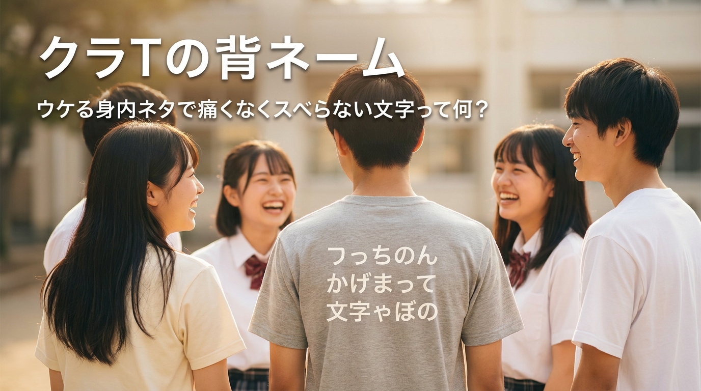 クラTの背ネーム、ウケる身内ネタで痛くなくスベらない文字って何？