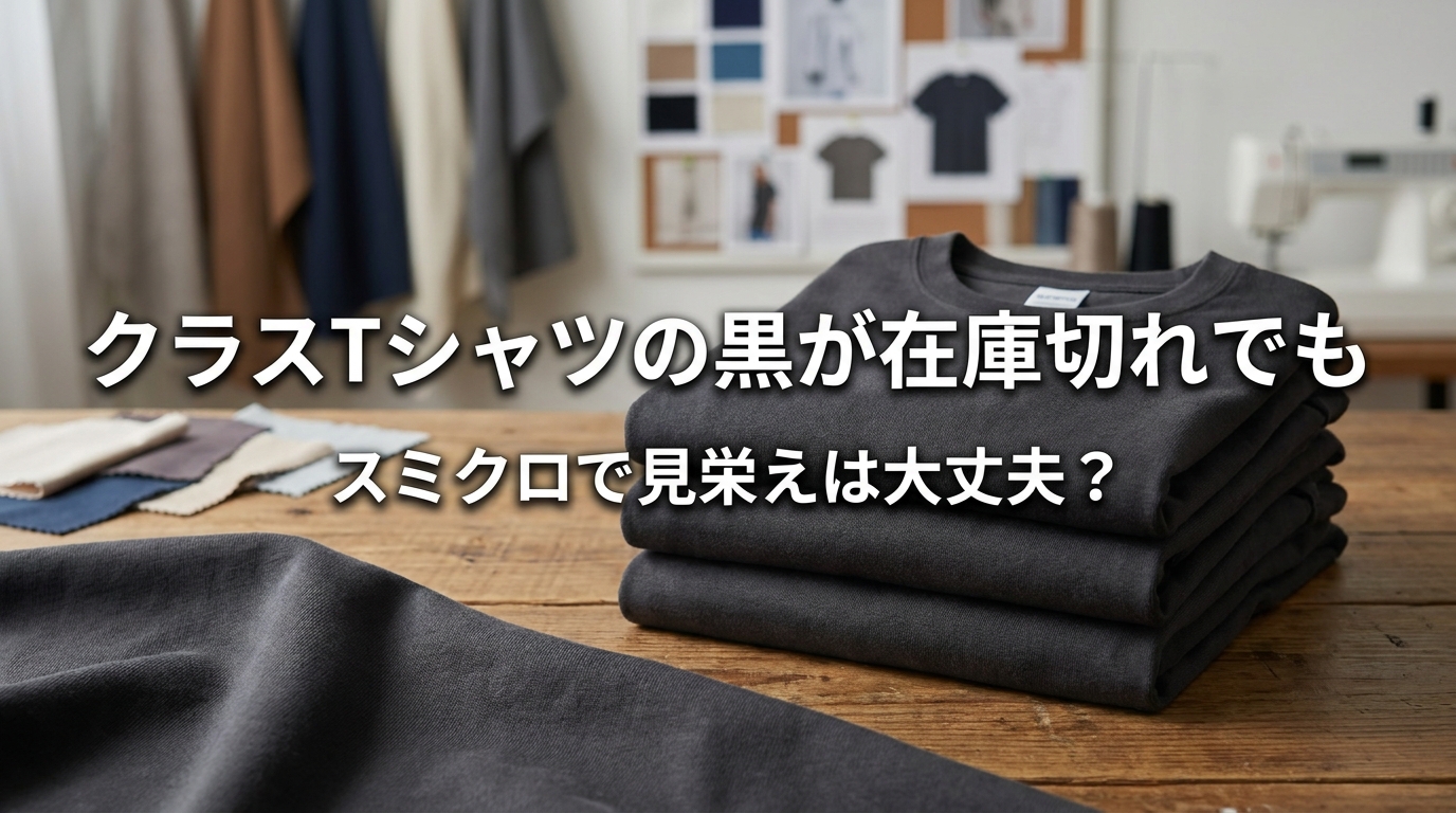 クラスTシャツの黒が在庫切れでもスミクロで見栄えは大丈夫?