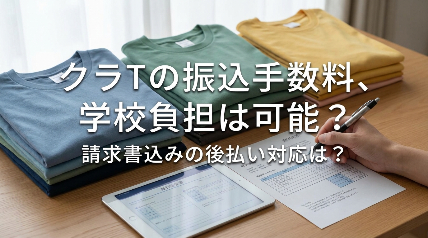 クラTの振込手数料、学校負担は可能?請求書込みの後払い対応は?