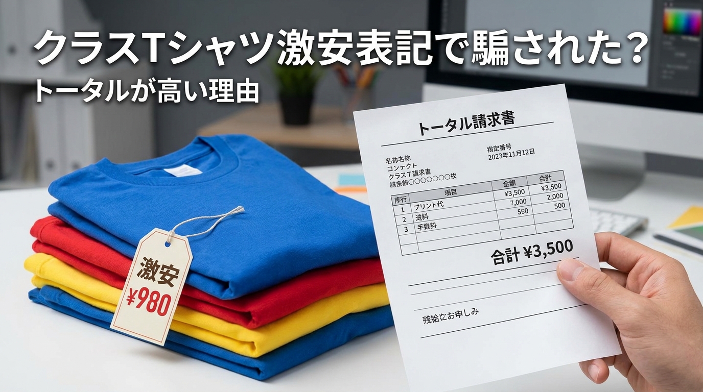 クラスTシャツ激安表記で騙された?トータルが高い理由