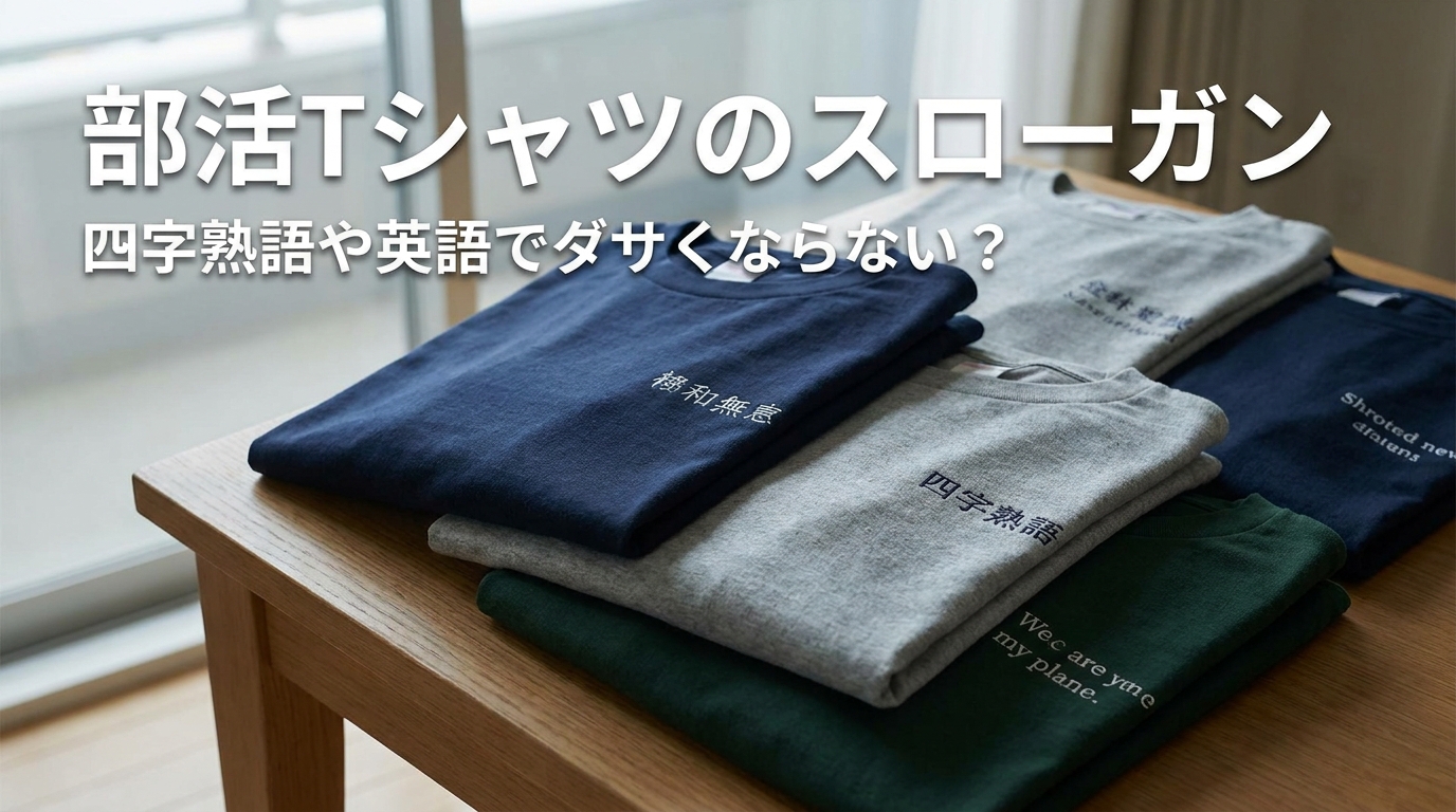 部活Tシャツのスローガン、四字熟語や英語でダサくならない？