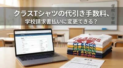クラスTシャツの代引き手数料、学校請求書払いに変更できる？