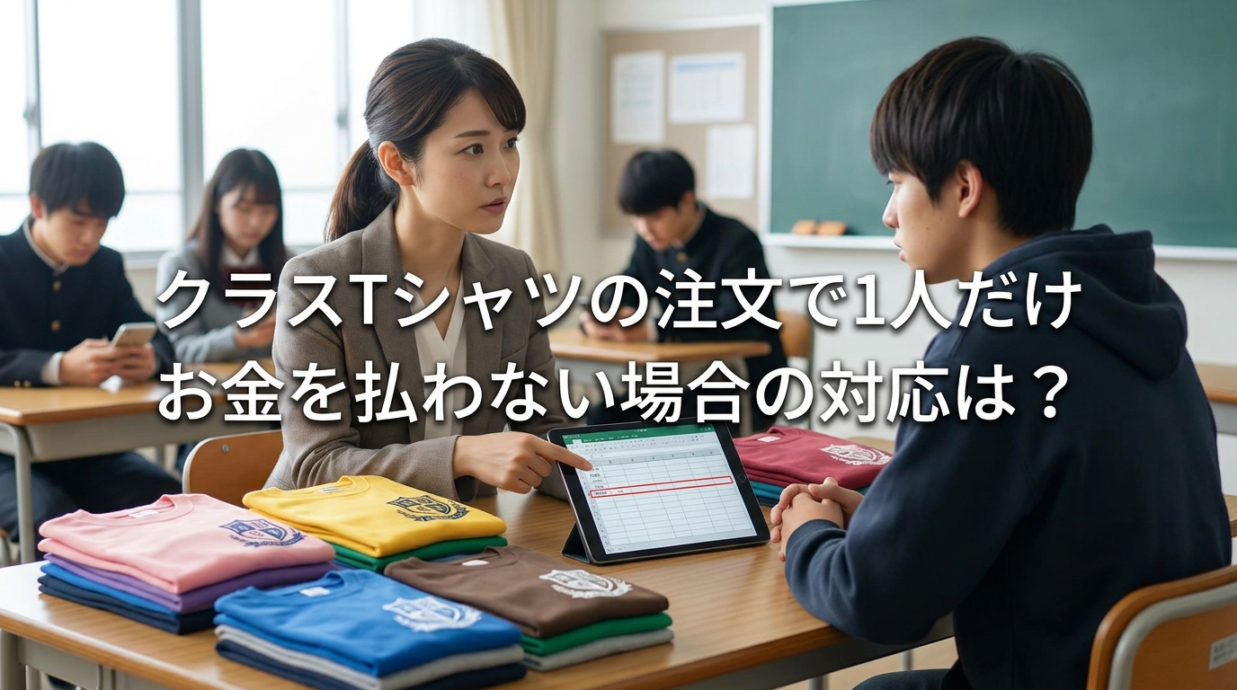 クラスTシャツの注文で1人だけお金を払わない場合の対応は？
