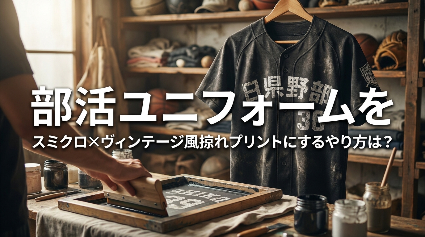 部活ユニフォームをスミクロ×ヴィンテージ風掠れプリントにするやり方は？