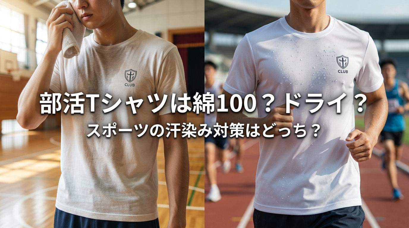 部活Tシャツは綿100？ドライ？スポーツの汗染み対策はどっち？