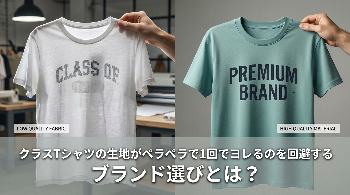 クラスTシャツの生地がペラペラで1回でヨレるのを回避するブランド選びとは?