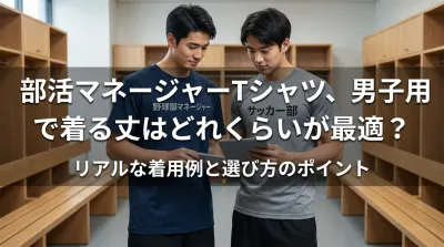 部活マネージャーTシャツ、男子用で着る丈はどれくらいが最適？