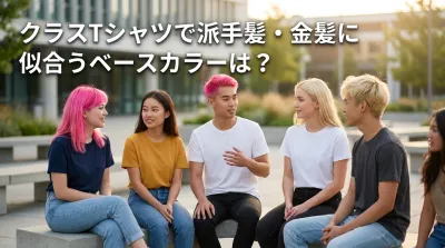 クラスTシャツで派手髪・金髪に似合うベースカラーは？