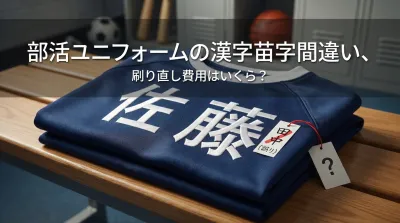 部活ユニフォームの漢字苗字間違い、刷り直し費用はいくら？