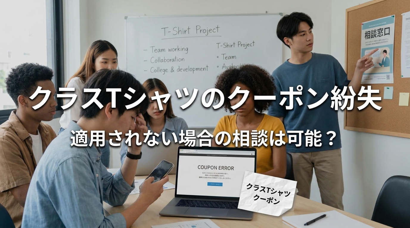 クラスTシャツのクーポン紛失や適用されない場合の相談は可能？