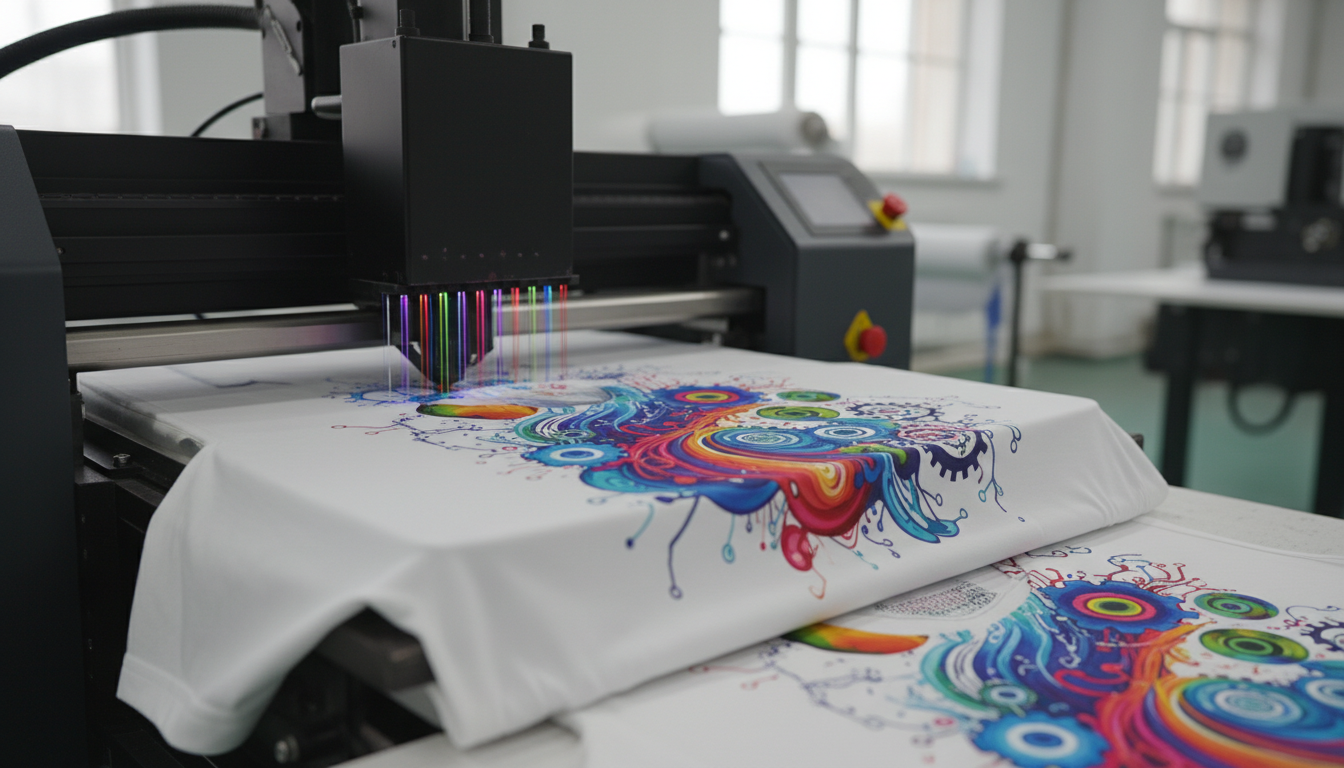 インクジェット印刷（DTG）は衣類に直接フルカラープリントを施す革新技術です