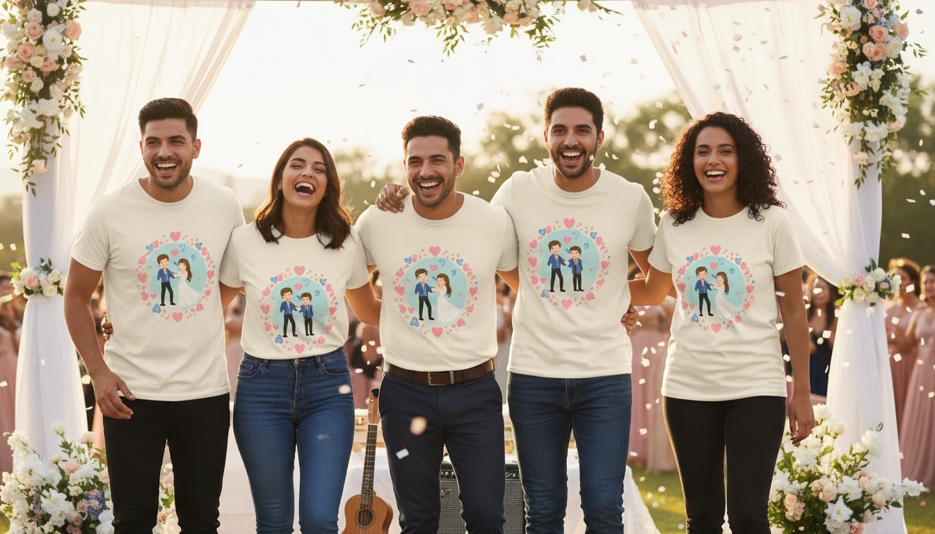 結婚式の余興衣装にオリジナルTシャツは非常に効果的