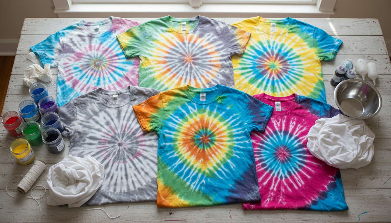 自宅で楽しむタイダイ染めTシャツDIYの具体的な手順